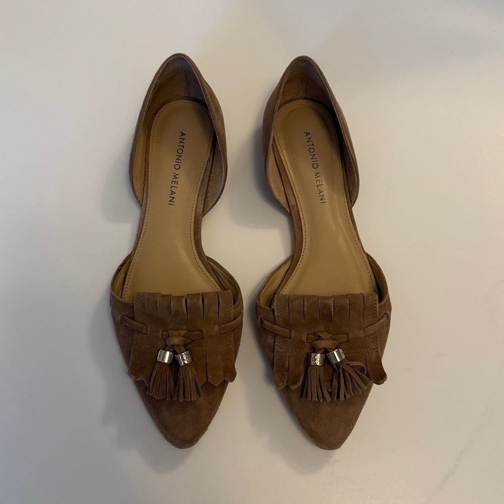Antonio Melani Wandah Tan‎ Suede Tassel Loafers Size 8.5